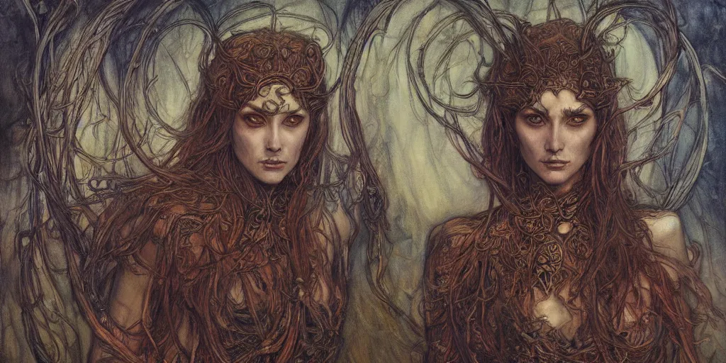 Image similar to a painting of chtulhu in the style of donato giancola, and in the style of charlie bowater, and in the style of arthur rackham. symmetry, smooth, sharp focus, semi - realism.