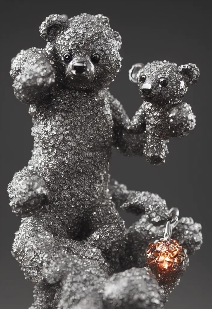 Prompt: a small cute crystal bear figurine keychain by greg rutkowski, sung choi, mitchell mohrhauser, maciej kuciara, johnson ting, maxim verehin, peter konig, 8 k photorealistic, cinematic lighting, hd, high details, dramatic, atmosphereric, trending on artstation