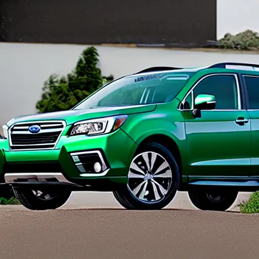 Prompt: a 2 0 1 5 subaru forrester made entirely out of emeralds