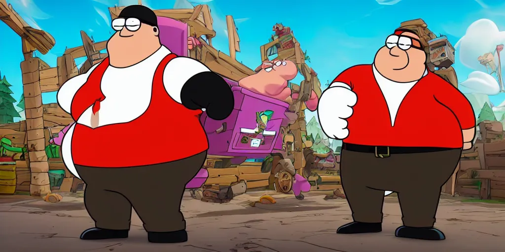 Prompt: peter griffin as a fortnite skin. high quality 8 k resolution