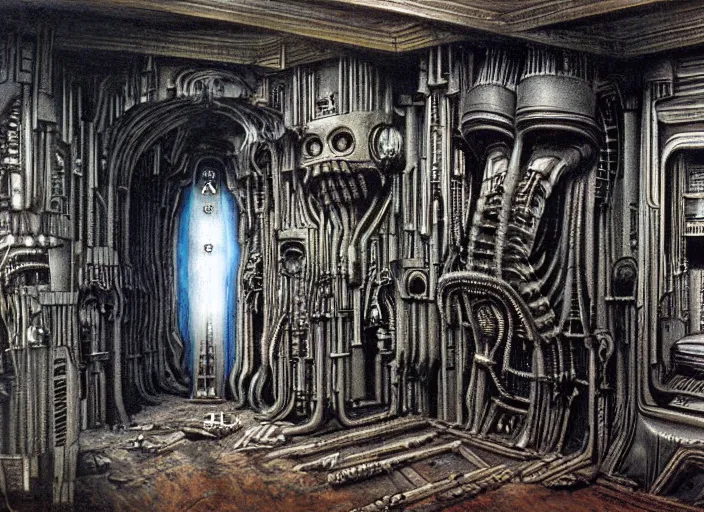 Image similar to a room by h. r. giger