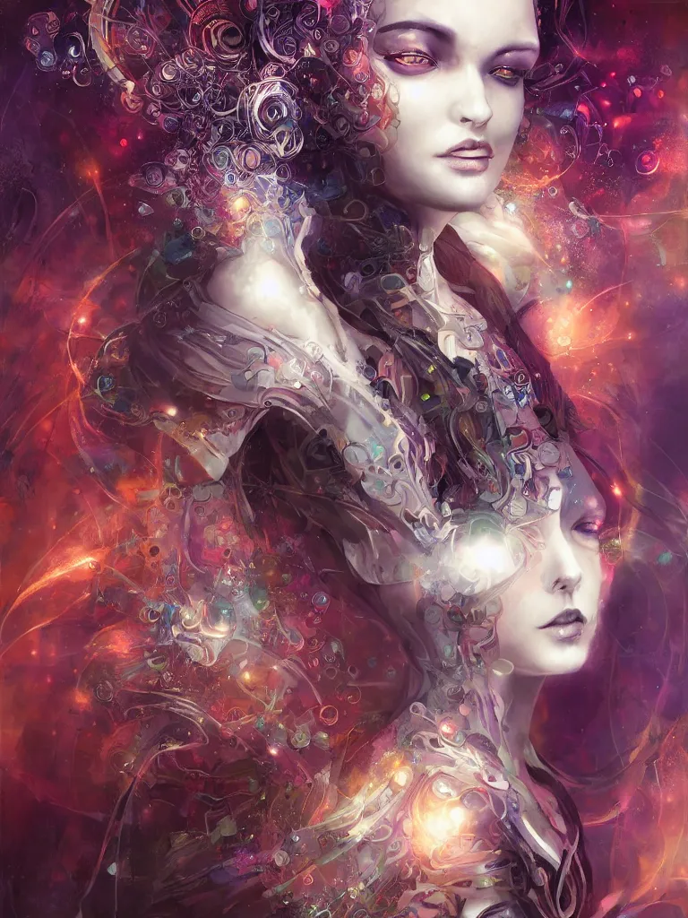 Prompt: realistic detailed image of zen mage, cyber sci - fi by anna dittmann, neo gothic, gothic, rich deep colors.