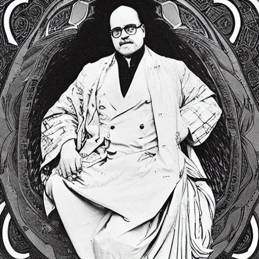 Prompt: “ george costanza, by alphonse mucha ”