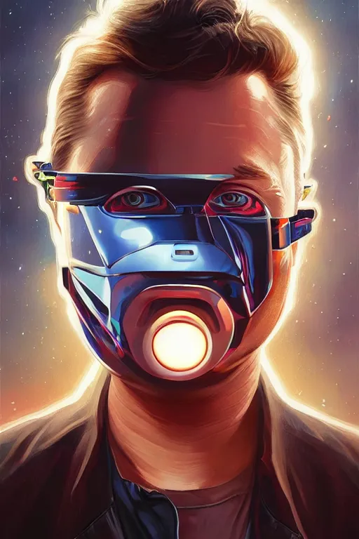 Image similar to elon musk as marty mcfly near delorean, realistic portrait, symmetrical, highly detailed, digital painting, artstation, concept art, smooth, sharp focus, illustration, cinematic lighting, art by artgerm and greg rutkowski and alphonse mucha