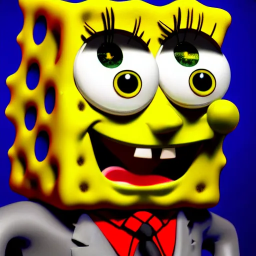 Image similar to perfectly - centered close - up face - portrait of evil spongebob, intricate, elegant, super highly detailed, professional digital painting, artstation, concept art, smooth, sharp focus, no blur, no dof, extreme illustration, unreal engine 5, 8 k, by anne stokes