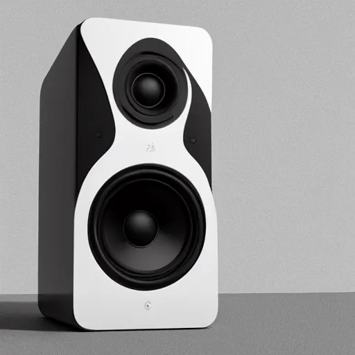 Prompt: a rendered image of high - end monitor speakers, designed by google, 4 k,