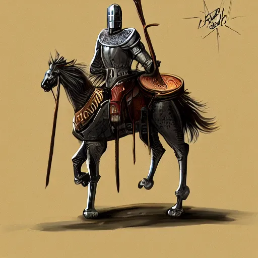 Prompt: knight drinks beer, concept art