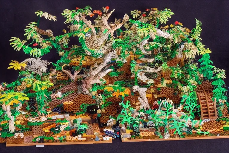 Image similar to ernst haeckel artforms in nature 1 9 8 5 lego set