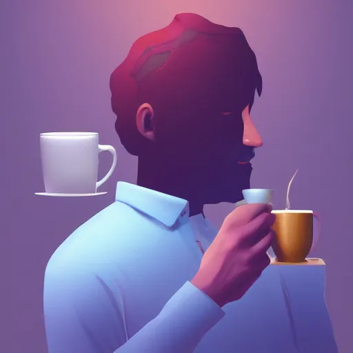 Image similar to a king drinking a cup of tea by beeple, trending on artstation, 8 k, highly detailed, digital painting