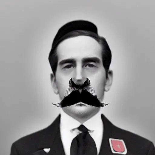 Image similar to a cat dressed like a 1 9 3 0's dictator, close up angle, moustache