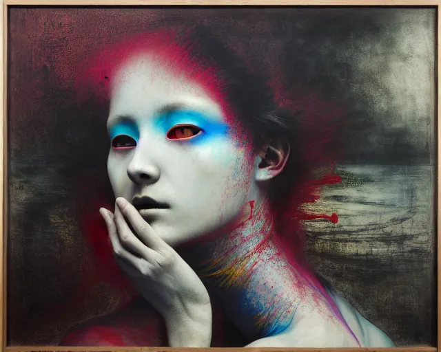 Prompt: eternal eclipse, a brutalist designed, rich deep vivid pastel colours, painted by guy denning, yoshitaka amano, sebastiao salgado, julia margaret cameron, ( ( james jean ) ) and petra cortright, part by gerhard richter, part by takato yamamoto. 8 k masterpiece.