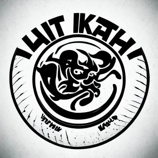 Image similar to a logo about martial arts, karate, kung-fu, vectorial, black and white, highly detailed, symmetric