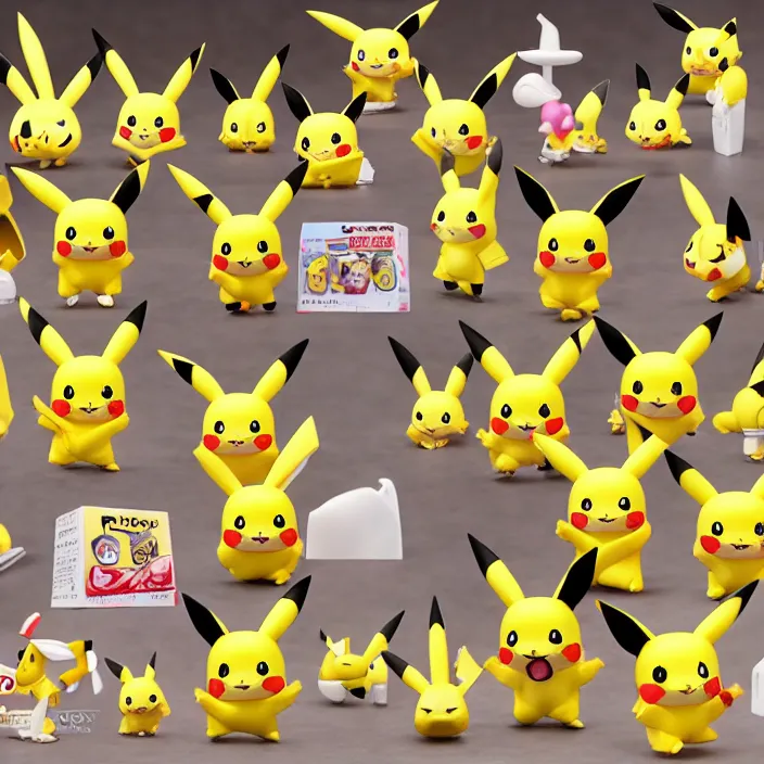 Image similar to Pikachu, A Nendoroid of Pikachu, figurine, detailed product photo