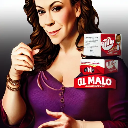 Image similar to alyssa milano advertising milano cookies!!!!!!, concept art, detailed,