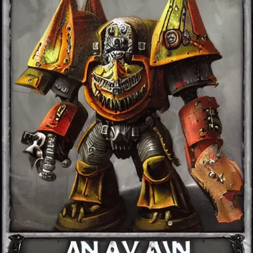 Image similar to warhammer 40k ork using a computer to generate ai text to image