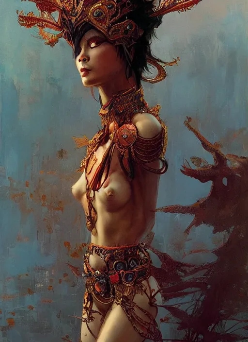 Image similar to amazon queen, intricate, elegant, highly detailed, vivid colors, john park, frazetta, sparth, ruan jia, jeffrey catherine jones