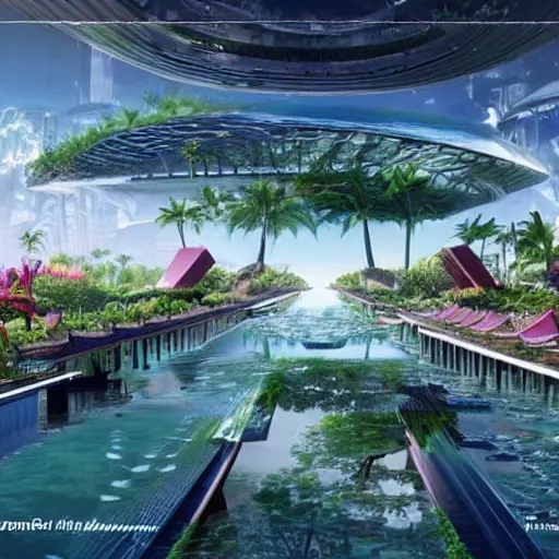 Prompt: futuristic bali island in the year 2 0 5 0, perfect faces