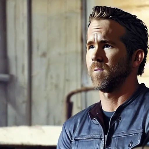 Image similar to Ryan Reynolds in Sons of anarchy very detail4K quality super realistic