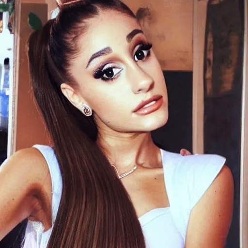 Prompt: ariana grande as an tanned italian woman