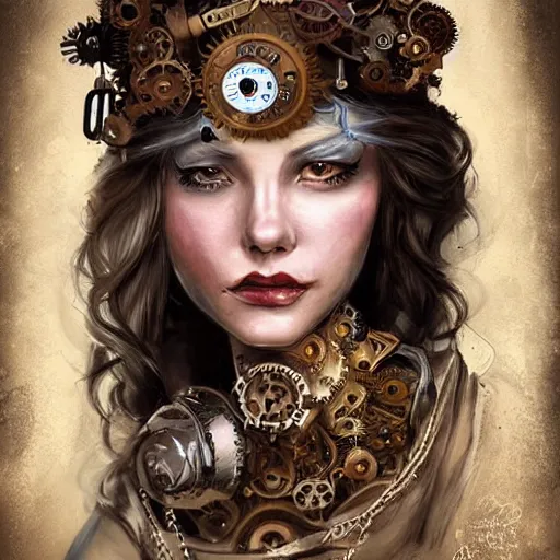 Prompt: portrait painting of a steampunk princess, ultra realistic, concept art, intricate details, eerie highly detailed