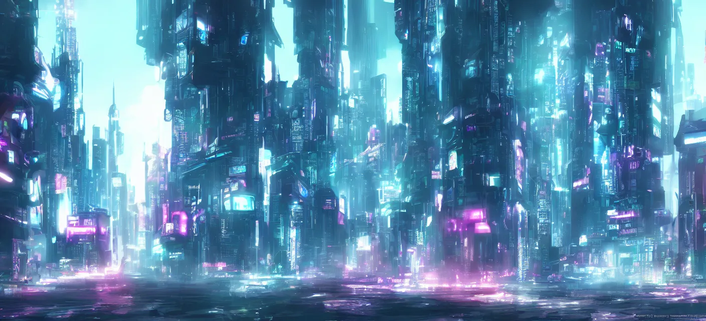 Image similar to desktop wallpaper, cyberpunk, pastel, videogame, concept art