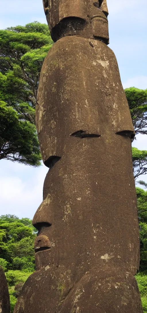 Prompt: moai at international megalithic monument