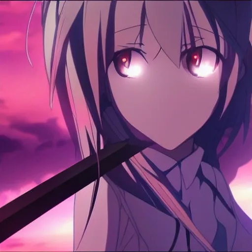 Image similar to “asuna discovering a giant monolith of eyes, Sword art online, 8K, OLED, beautiful lighting”