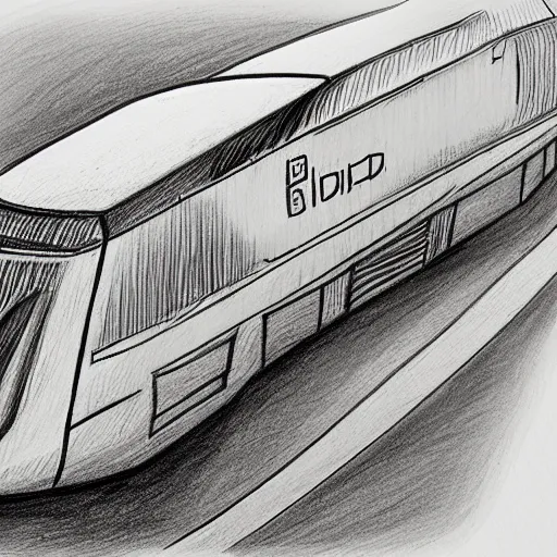 Prompt: bad child drawing of a space train