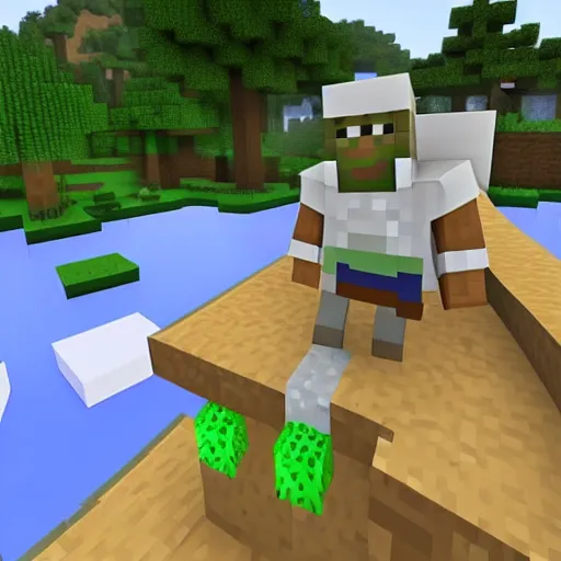 Image similar to yoglabs in minecraft photo where honeydew is performing an experiment.