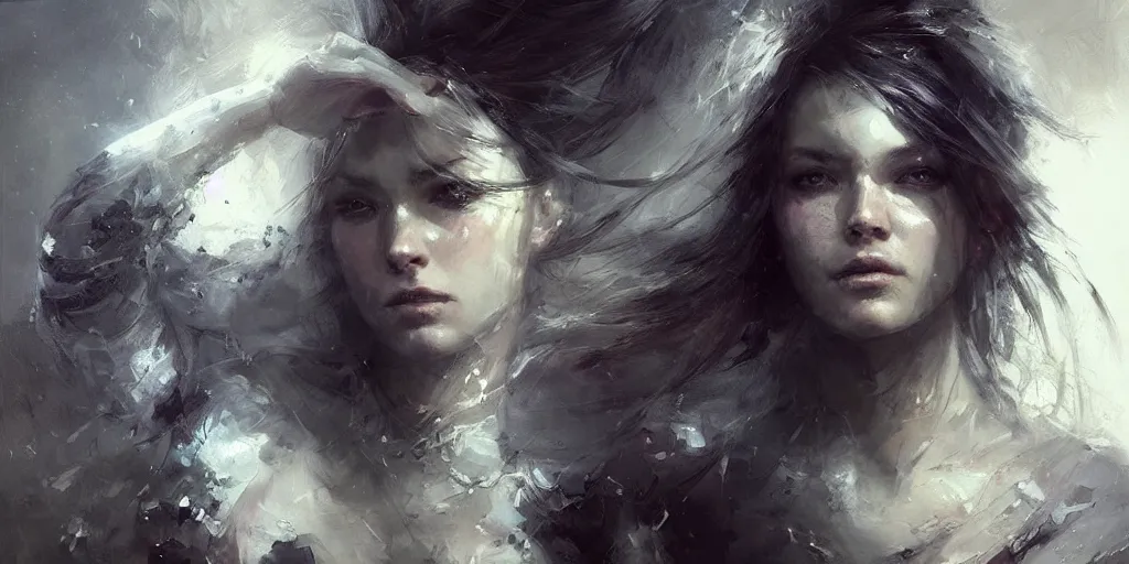 Image similar to beautiful painting by jeremy mann, a female paladin absurdly beautiful, elegant, ultrafine hyperrealistic detailed face illustration by wlop and artgerm and greg rutkowski, intricate linework, sharp focus, smooth, octopath traveler, final fantasy, unreal engine, dramatic lighting, ethereal, 8 k