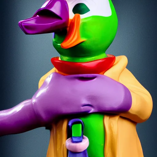 Image similar to the joker as a rubber duck, product photo