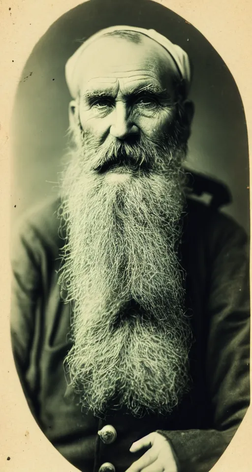 Image similar to a Diazotype photograph of a grizzled old sea captain