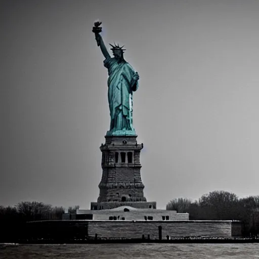 Prompt: flooded statue of liberty