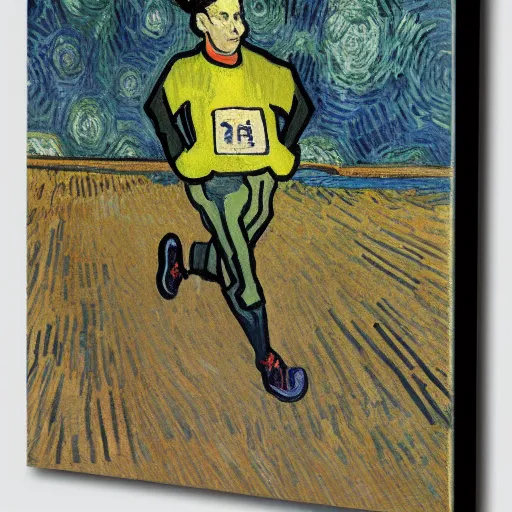 Image similar to runner with headphones by van gogh