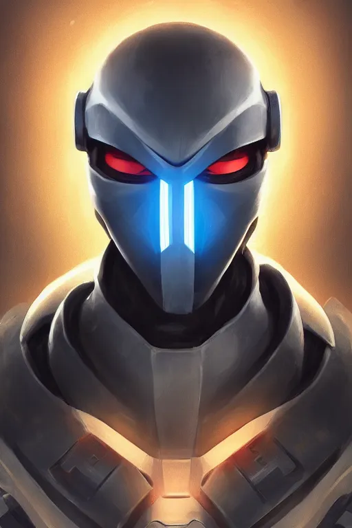 Image similar to epic mask helmet robot ninja portrait stylized as fornite style game design fanart by concept artist gervasio canda, behance hd by jesper ejsing, by rhads, makoto shinkai and lois van baarle, ilya kuvshinov, rossdraws global illumination radiating a glowing aura global illumination ray tracing hdr render in unreal engine 5