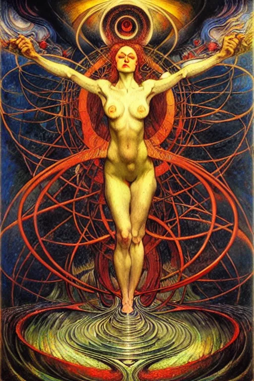 Image similar to Divine Chaos Engine by Karol Bak, Jean Delville, William Blake, and Vincent Van Gogh, symbolist