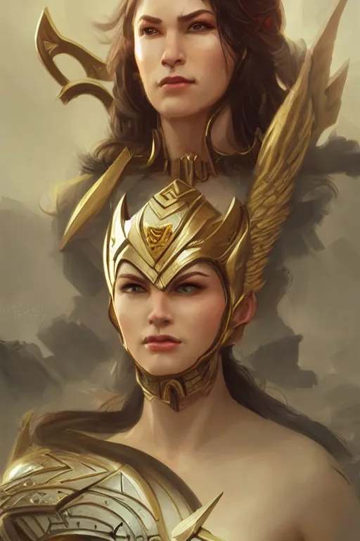 Image similar to amazon valkyrie athena, d & d, fantasy, portrait, highly detailed, headshot, digital painting, trending on artstation, concept art, sharp focus, illustration, art by artgerm and greg rutkowski and magali villeneuve