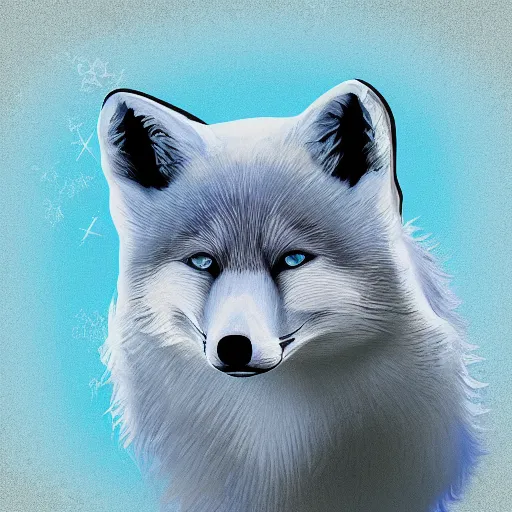 Prompt: portrait of a polar fox, Digital Art