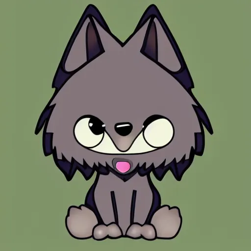 Image similar to a cute cartoon wolf