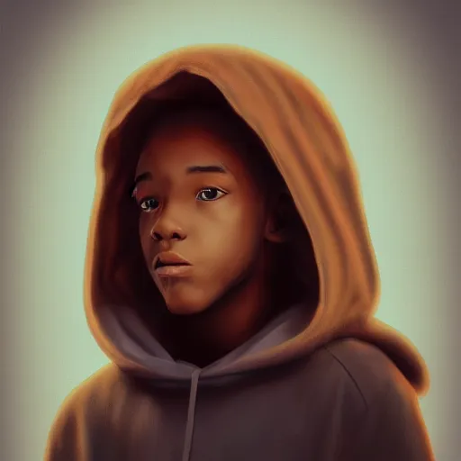 Image similar to young simba like a human, dressed a black hoodie, portrait, digital art, ultrarealistic, artstation, 8k, hyperdetalied, high quality, high render