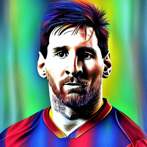 Image similar to a portrait of lionel messi by marry jane ansell