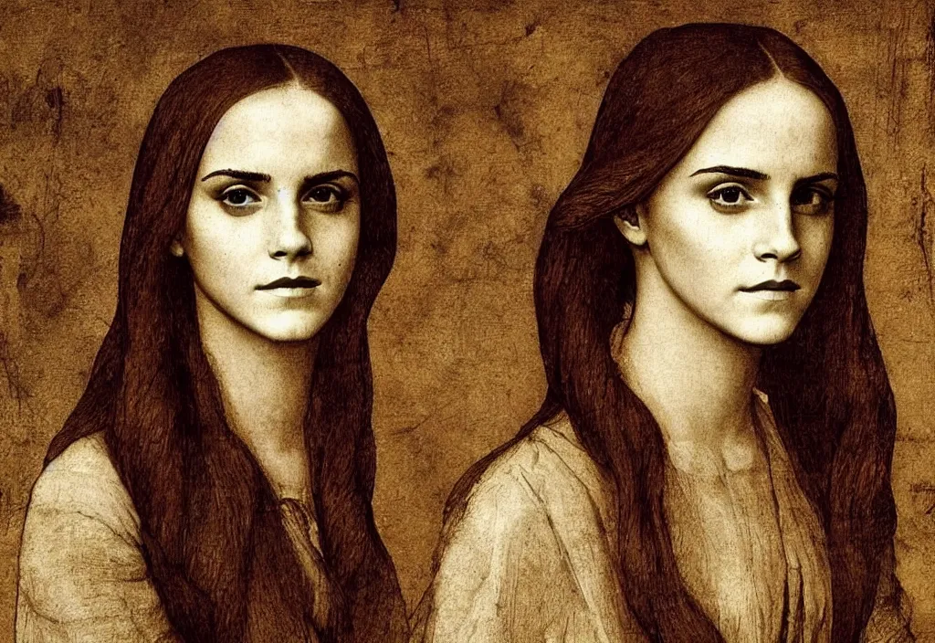 Prompt: emma watson as imagined by leonardo da vinci