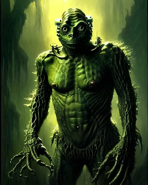 Prompt: portrait of the creature from the black lagoon, fantasy character portrait, ultra realistic, concept art, intricate details, highly detailed by greg rutkowski, gaston bussiere, craig mullins, simon bisley