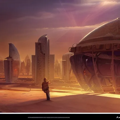 Image similar to a solarpunk desert city similar to Las Vegas, beautiful dynamic lighting, cinematic, wide angle establishing shot, extremely high detail, photo realistic, cinematic lighting, post processed, concept art, artstation, matte painting, style by eddie mendoza, raphael lacoste, alex ross, volumetric lighting, light rays, photorealistic, ultrarealistic, moody, coronarender, 8k