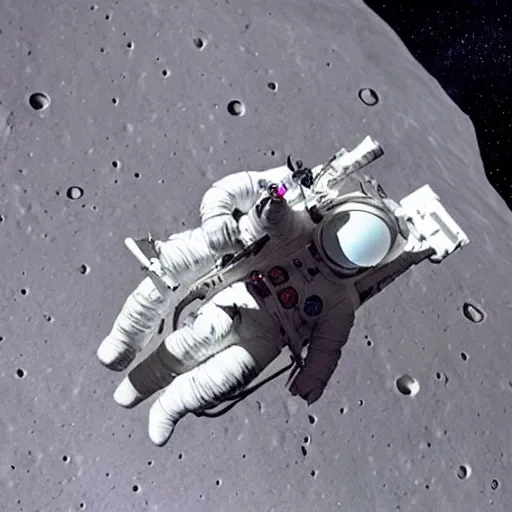 Prompt: an astronaut riding a unicorn on the moon, nasa image