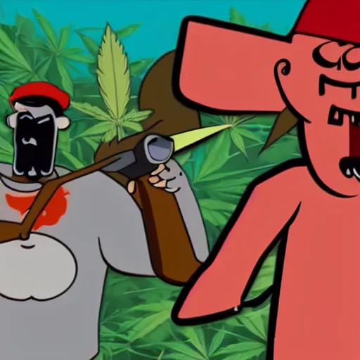 Image similar to billy and mandy rolling a cannabis joint with grim