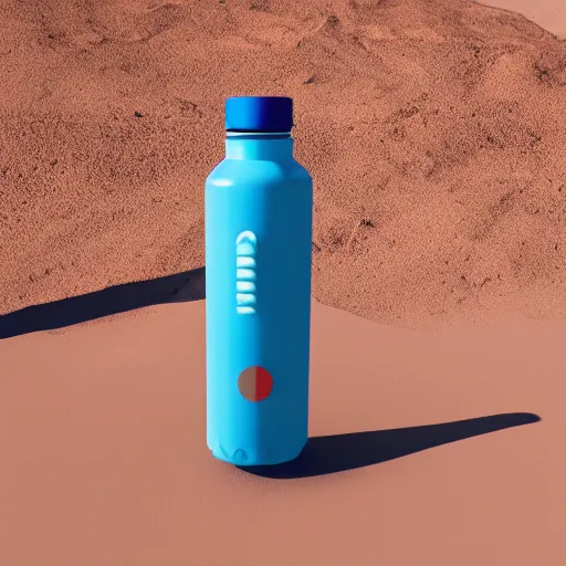 Prompt: A mars-inspired water bottle