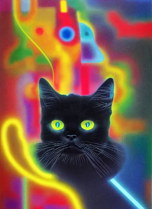 Image similar to futuristic lasers tracing, laser cat, selkirk rex longhair, by steven meisel, kaws, rolf armstrong, mondrian, kandinsky, perfect geometry abstract acrylic, octane hyperrealism photorealistic airbrush collage painting, dark monochrome, fluorescent colors, minimalist rule of thirds, eighties eros