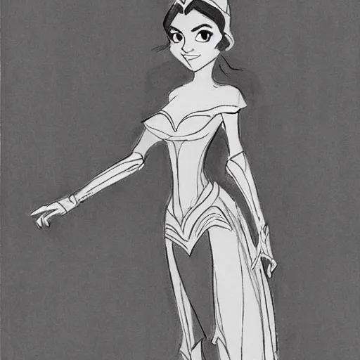 Image similar to milt kahl sketch of victoria justice as princess padme from star wars episode 3