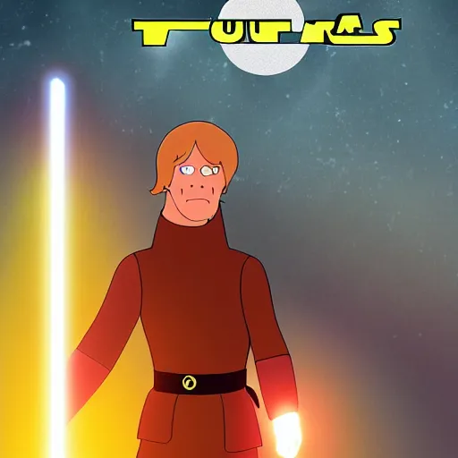 Image similar to luke skywalker as a character in futurama, animated, detailed, artstation